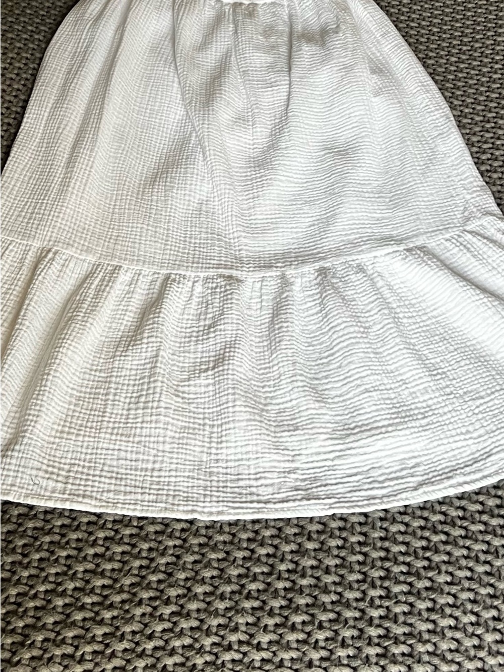 Banana Republic White Tiered A-Line Cotton Skirt